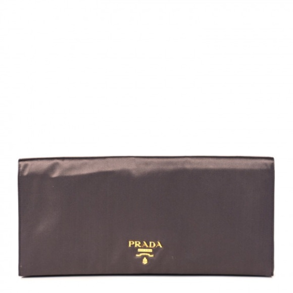 Prada satin long clutch